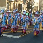 The Hegeman String Band walking up Broad Street during the Mummers Parade