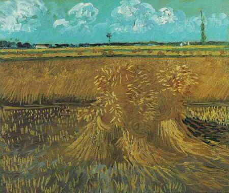 gogh van field sheaves wheat vincent museum philadelphia painting paintings oil ii wheatfield arles pinturas museums fairmount bars restaurants articles