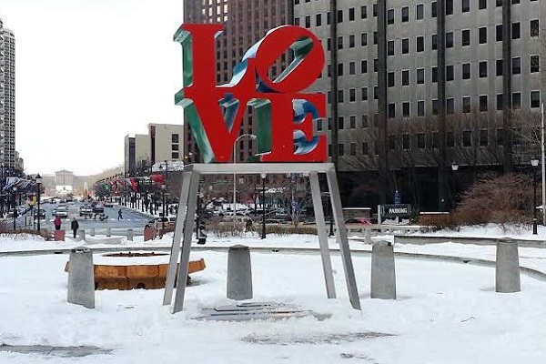 Snow at LOVE Park