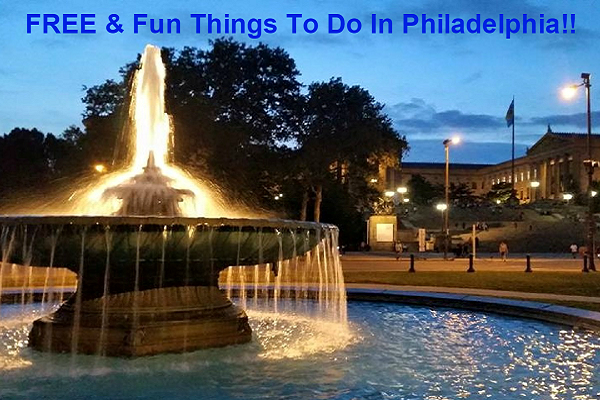 Free and Fun Things to do In Philadelphia ~ Fountain Outside of Philadelphia Museum of Art on the Parkway