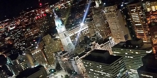 City Hall At Night From SkyGarten at 3 Logan Square