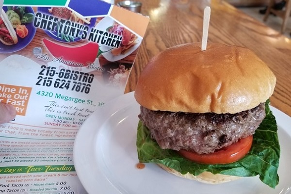 Chef Tony's Kitchen's stuffed bacon cheddar burger