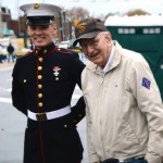 Marine with Former Marine Cpl James Edwin Mignard