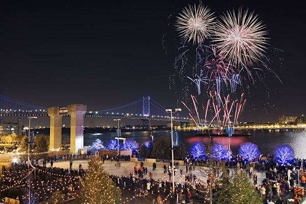 New Year's Eve Fireworks At Blue Cross RiverRink