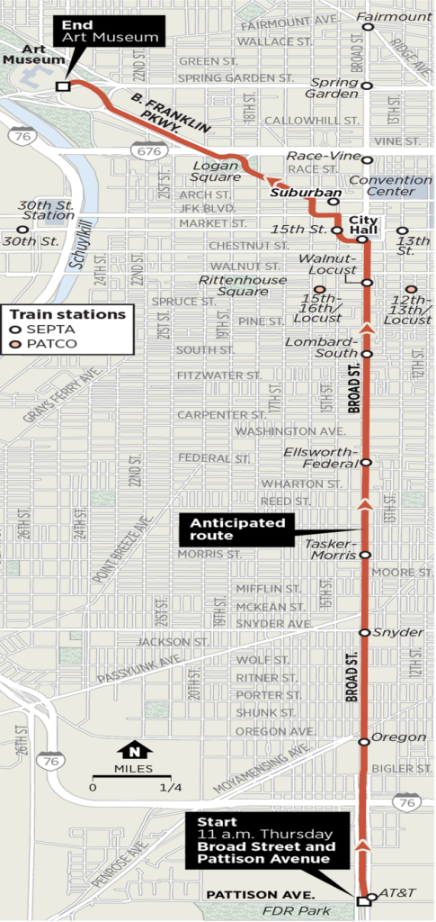 Eagles Parade Route From City of Philadelphia