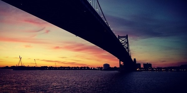 Ben Franklin Bridge at Sunset