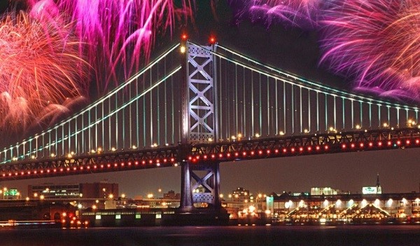 Fireworks in Philadelphia New Year's Eve