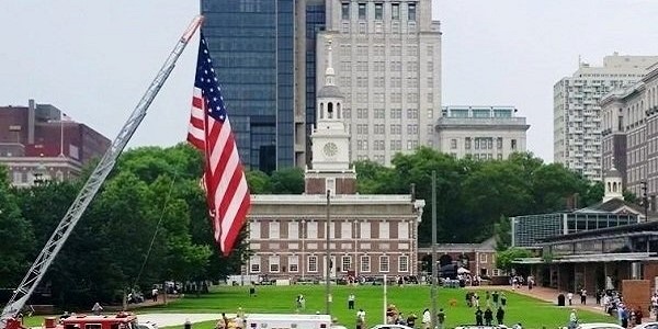 4th Of July Flag In Philadelphia During WAWA Welcome America