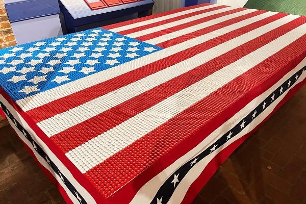 American Flag Made out of M&M's at Betsy Ross House