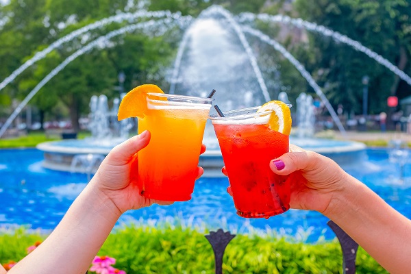 Cocktails at Franklin Square's Beer Garden