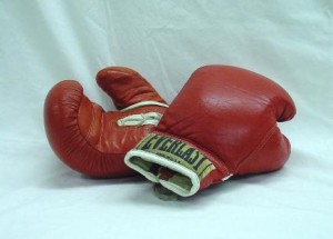 Smokin Joe Frazier's boxing gloves at the Philadelphia History Museum