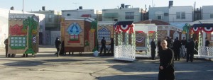 Mashalls of the Hegeman String Band setting up - Mummers Parade in Philadelphia - 1/1/12 .
