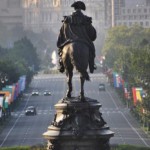 George Washington over-looking Ben Franklin Parkway in Philadelphia