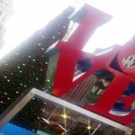 Tree lightening ceremony at Love Park