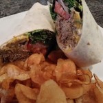 Pastrami wrap with chips