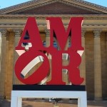 "AMOR" sculpture by Robert Indiana at Philadelphia Museum of Art