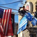 United States Flag and Marines Flag