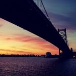 Ben Franklin Bridge at Sunset